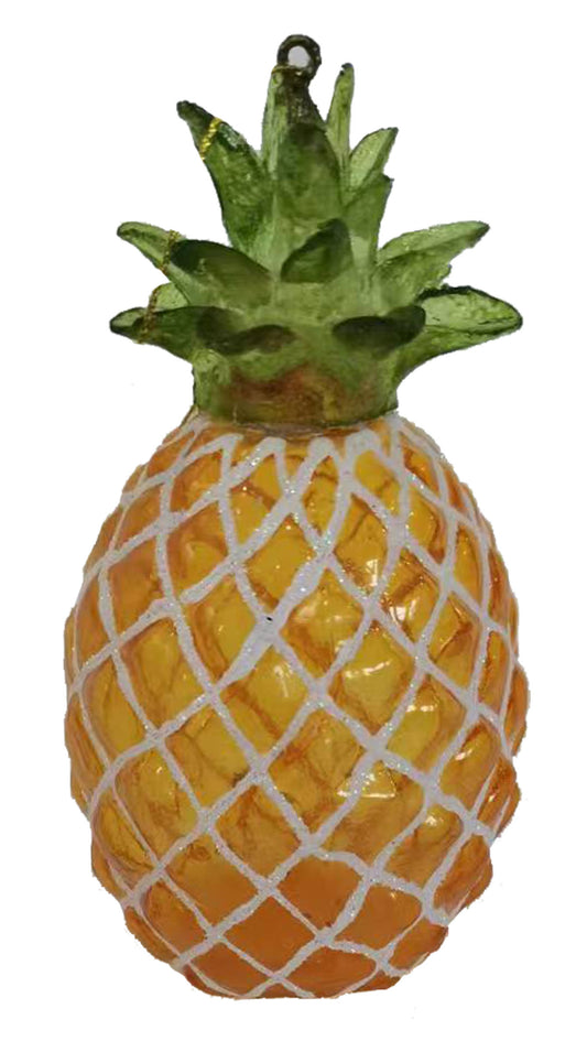 HZZ121Y: Clear Glass Yellow Pineapple (6pk)