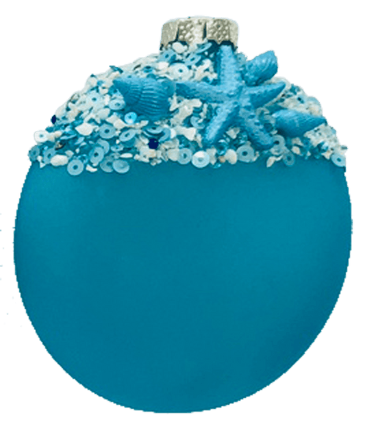 HZZ130B: Blue Beach Disc Ornament (6pk)