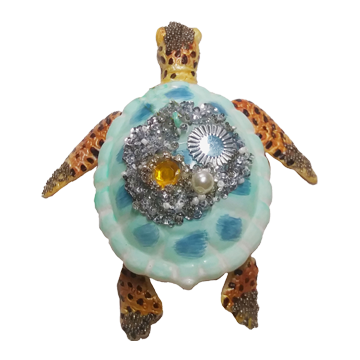 HZZ105: Blue Glass Turtle (6pk)