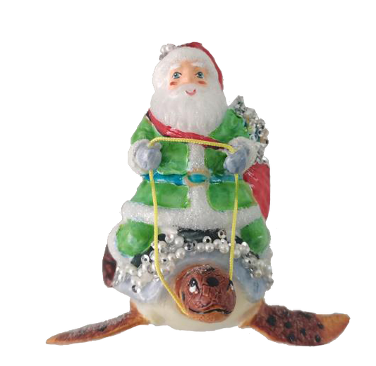 HZZ113: Glass Santa & Turtle (6pk)