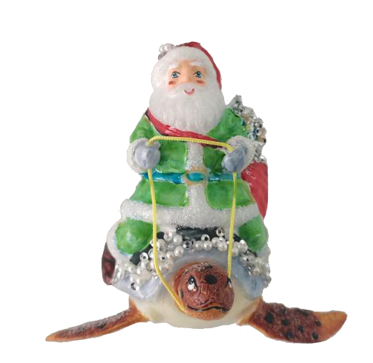 HZZ113: Glass Santa & Turtle (6pk)