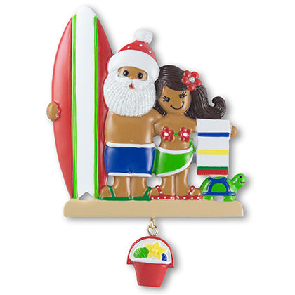 NT215: Tropical Santa & Girl w/ Surfboard (24pk)