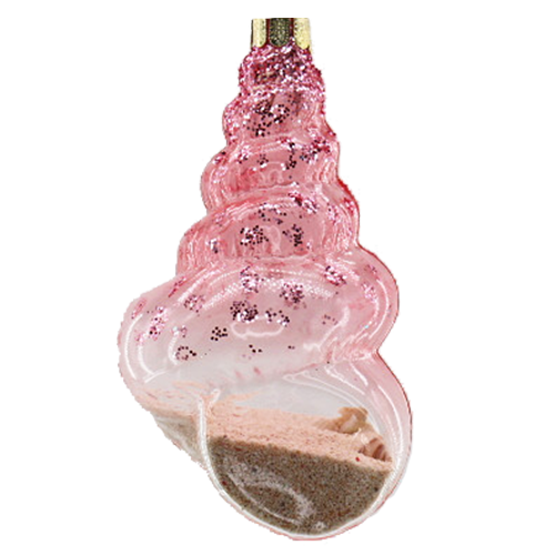 HZZ117: Pink Glass Conch with Sand (6pk)