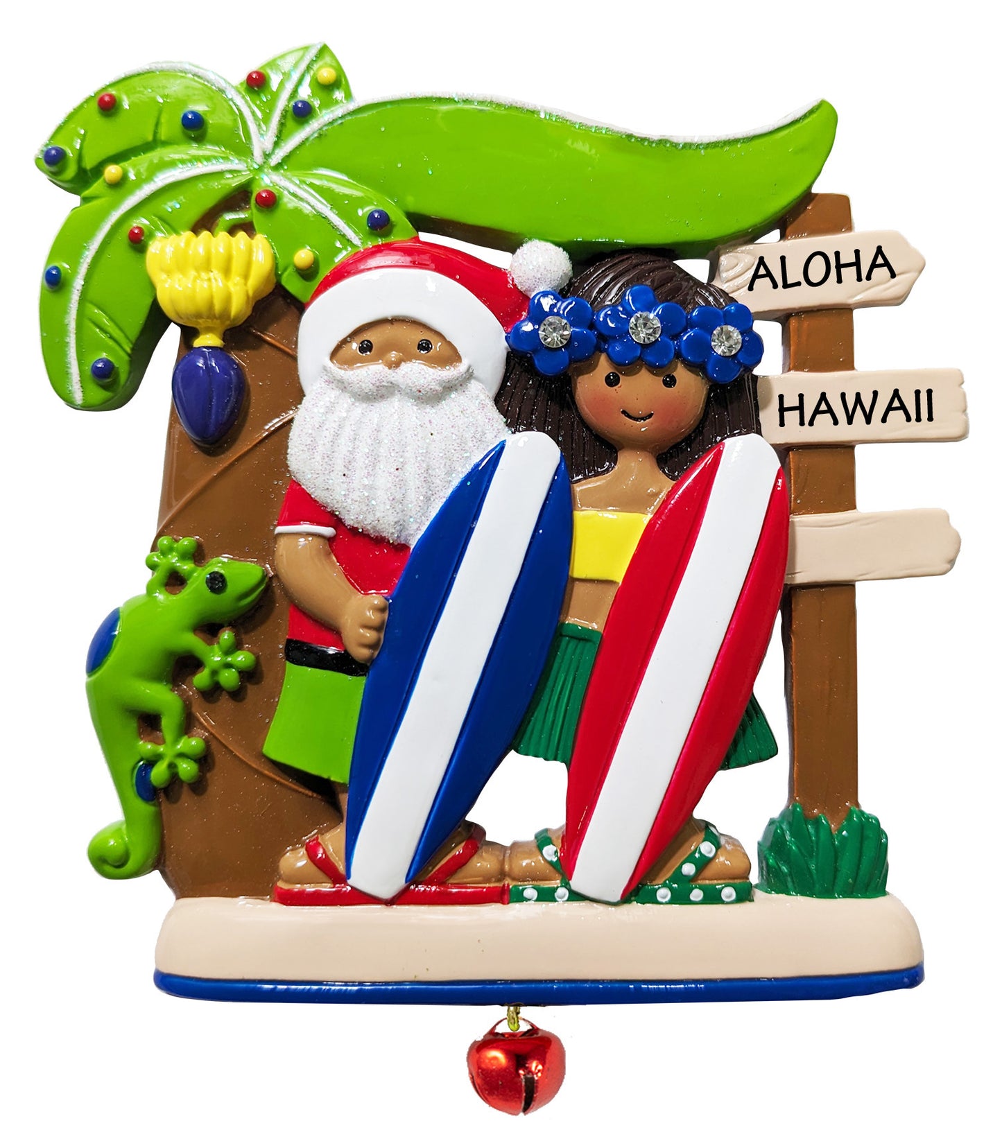 302: Santa Surfboard Couple Aloha Hawaii (24pk)