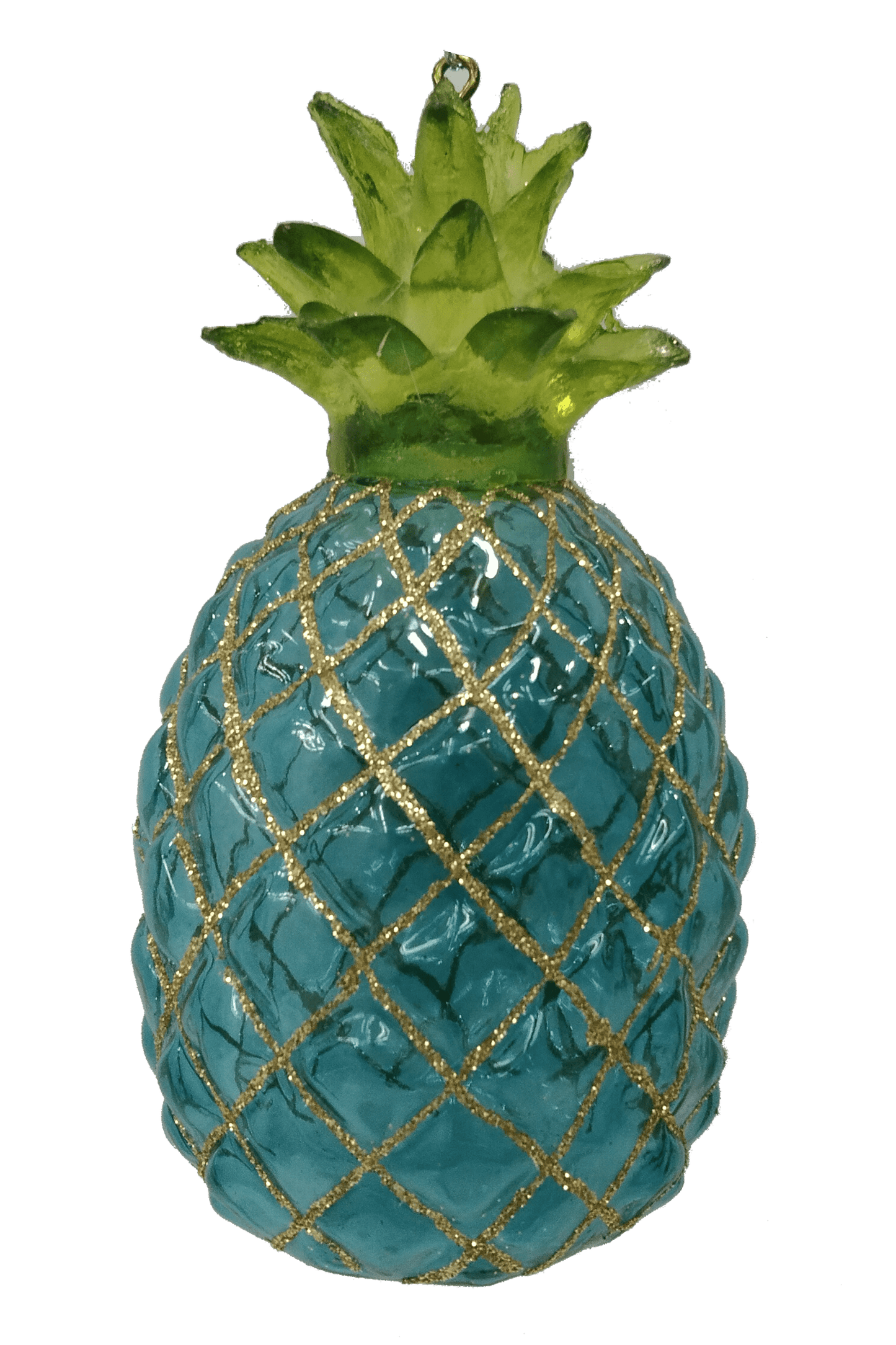 HZZ121B: Clear Glass Blue Pineapple (6pk)