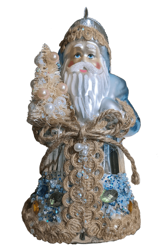 HZZ124: Glass Royal Beach Santa (6pk)