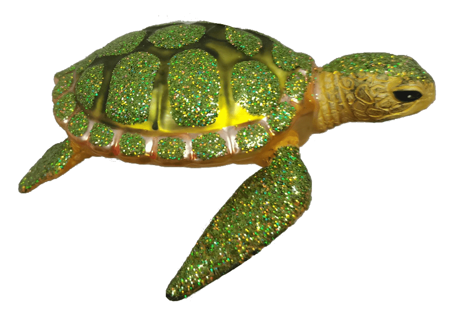 HZZ125: Glass Green Sea Turtle (6pk)