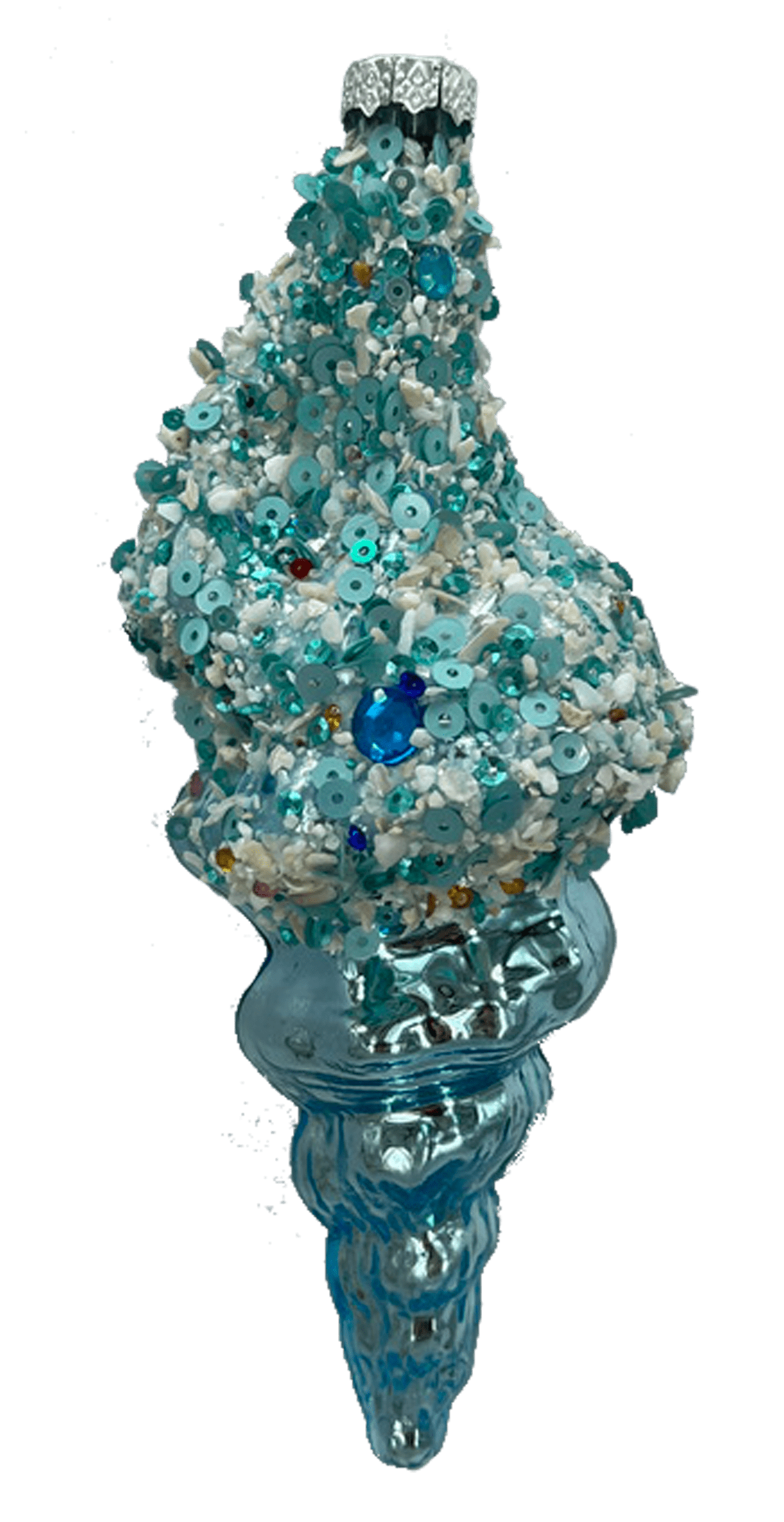 HZZ132: Light Blue Shell Beach Disc Ornament (6pk)