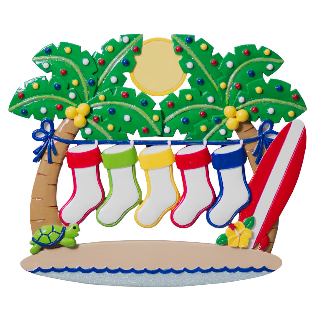 NT185: Palm Trees w/ 5 Stockings (12pk)